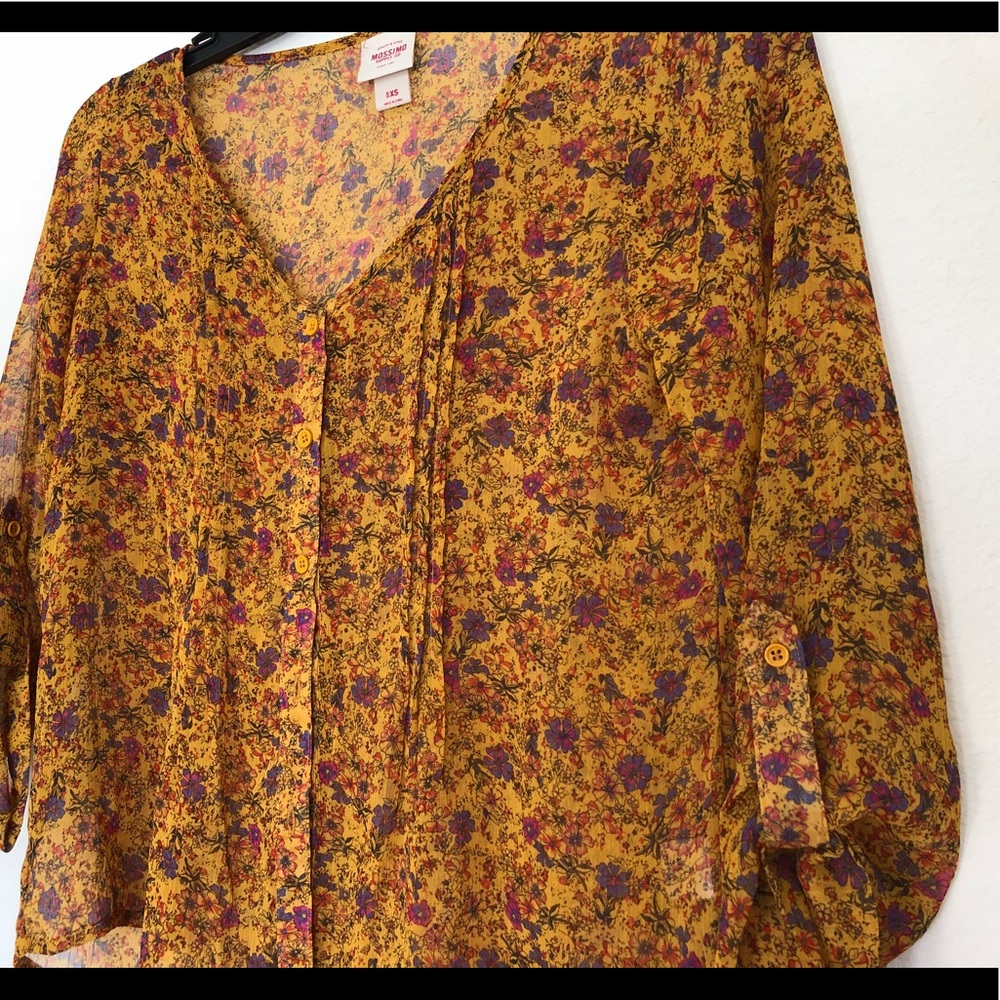 Yellow printed top